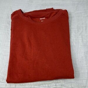 Sonoma women’s XXL orange rust color short sleeve shirt split hems